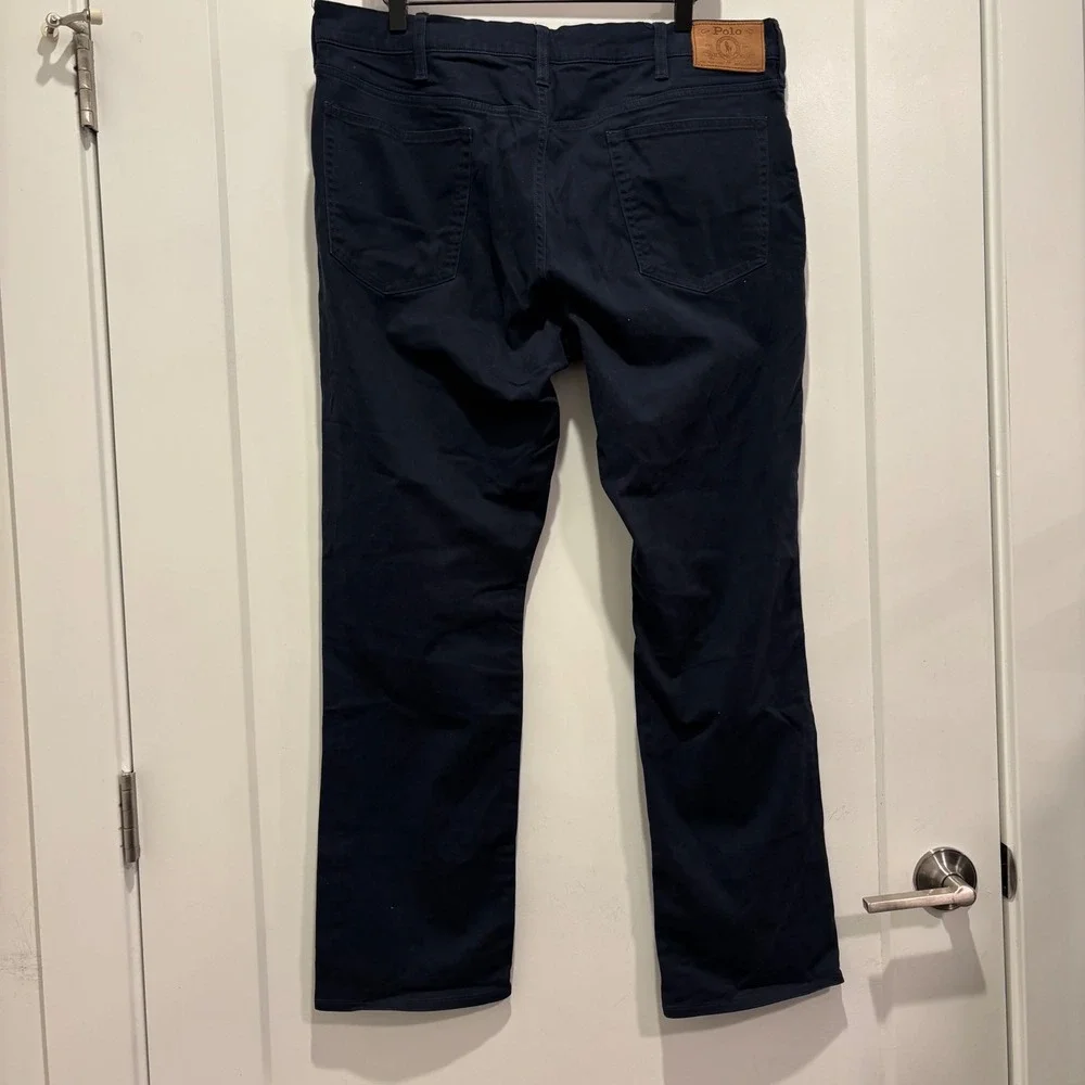 Polo Ralph Lauren Mens 36x30 Navy Blue Straight Leg 5-Pocket Pants 5181